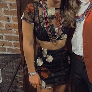 2 piece floral outfit